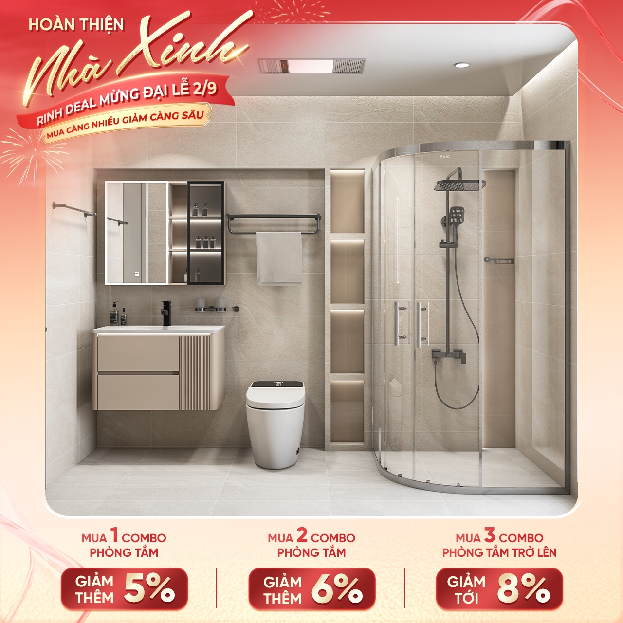 Combo phòng tắm Enic mẫu 11