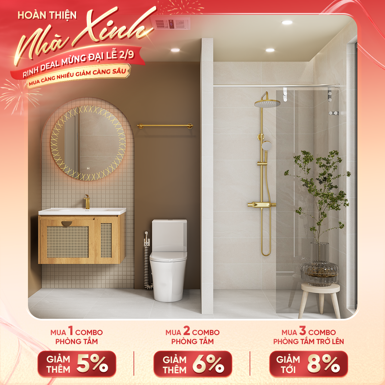 Combo phòng tắm Enic mẫu 6