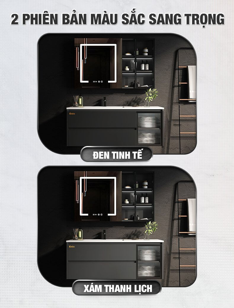 Bộ tủ phòng tắm cao cấp Enic G32 - 80cm Gương Thông Minh - 4