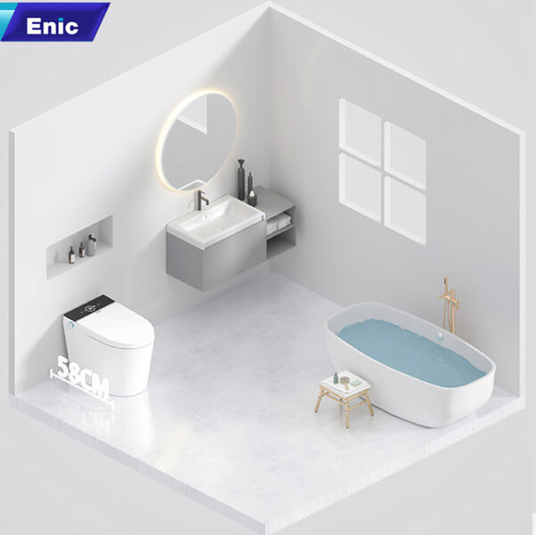 Bồn cầu thông minh Enic Smart D trong phòng tắm hiện đại