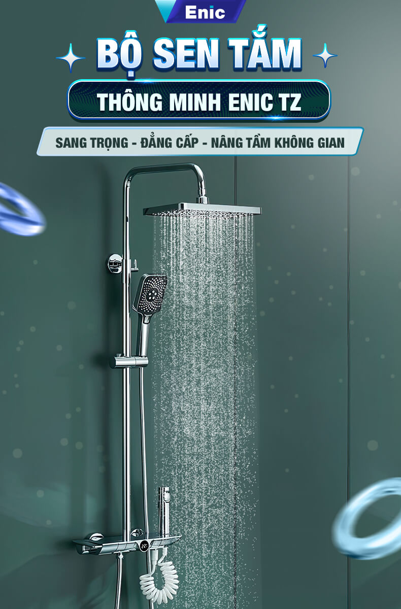 Bộ sen tắm cao cấp Enic TZ - MÀU XÁM - 2