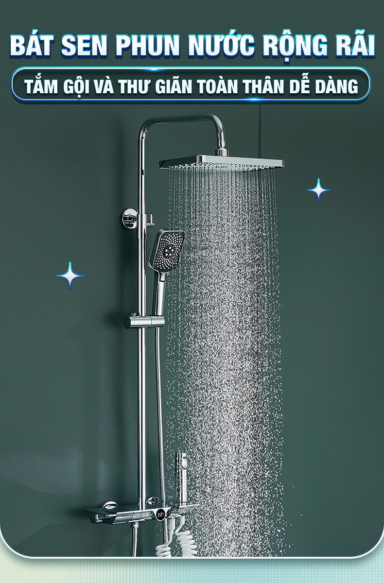 Bộ sen tắm cao cấp Enic TZ - MÀU INOX - 18