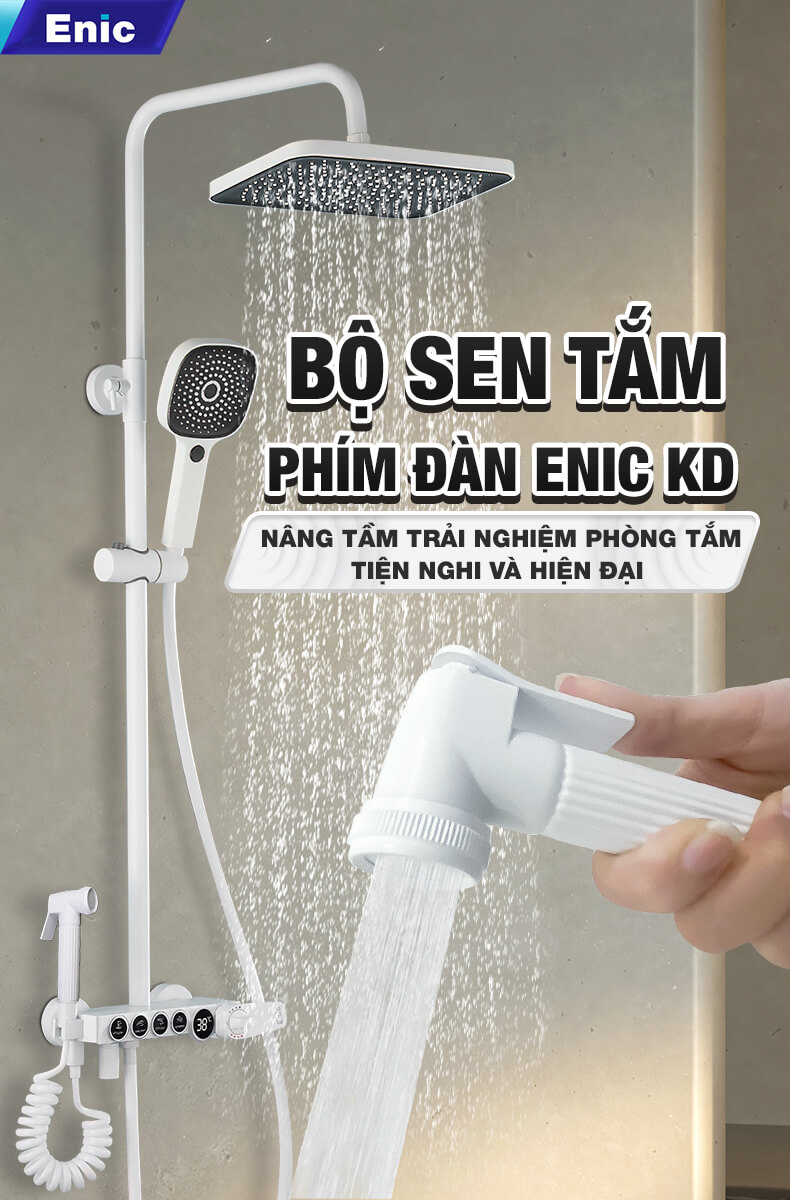 Bộ sen tắm thông minh Enic KD - VUÔNG TIÊU CHUẨN - 3