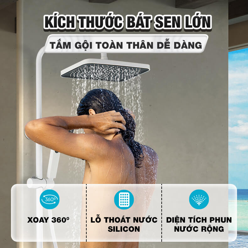 Bộ sen tắm thông minh Enic KD - VUÔNG TIÊU CHUẨN - 11