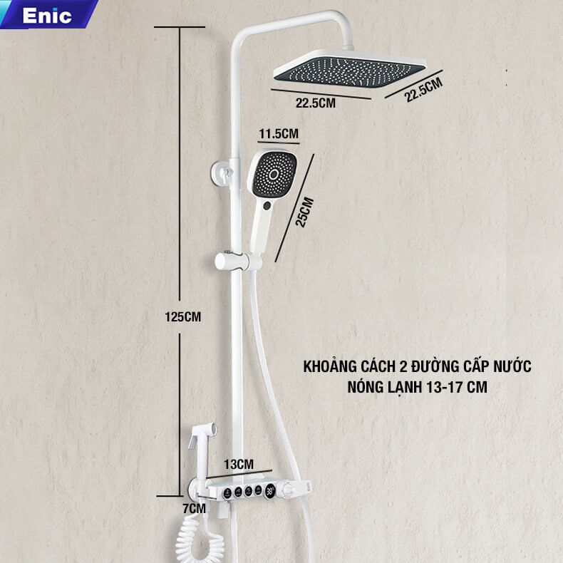 Bộ sen tắm thông minh Enic KD - TRÒN LED - 34
