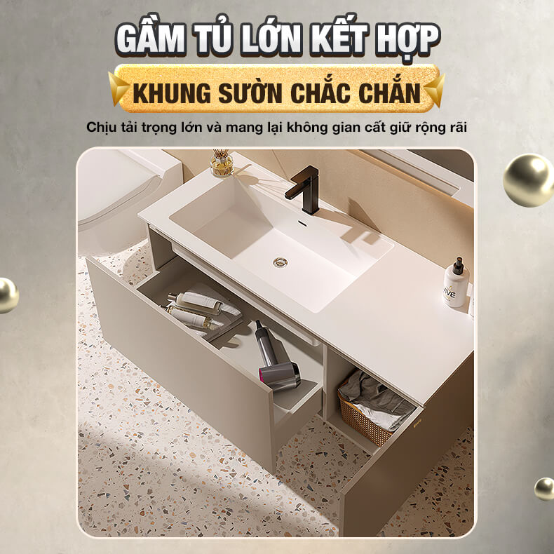Bộ tủ phòng tắm cao cấp Enic K4 - 100cm Gương Thông Minh - 25