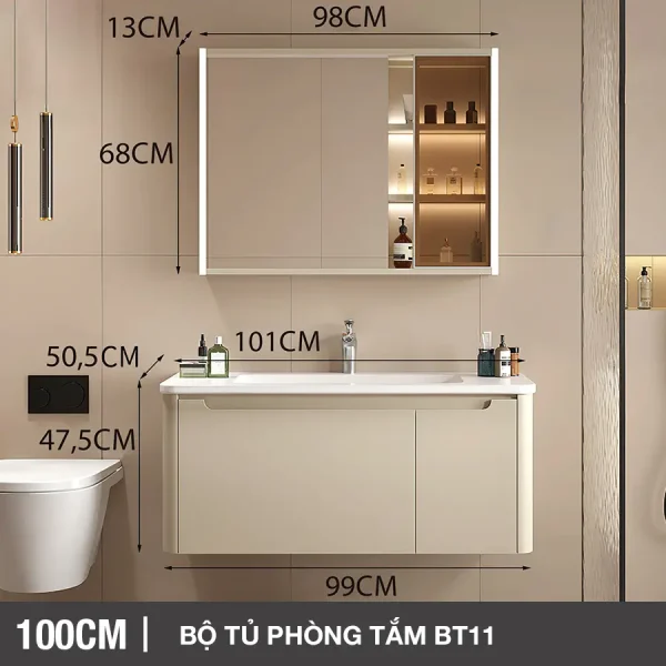 Bộ tủ phòng tắm cao cấp Enic BT11