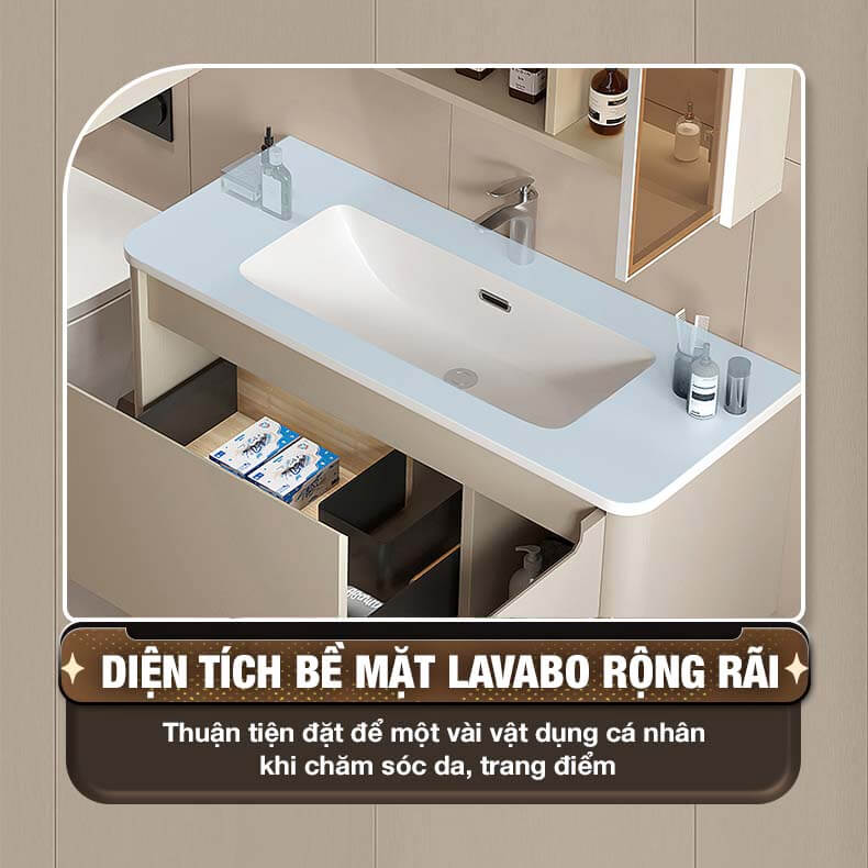 Bộ tủ phòng tắm cao cấp Enic BT11 - 100cm Gương Tủ - 25