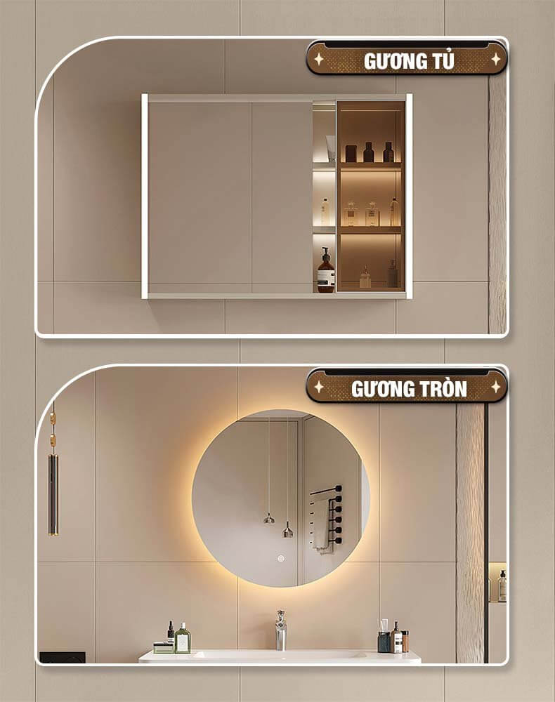 Bộ tủ phòng tắm cao cấp Enic BT11 - 80cm Gương Tủ - 15