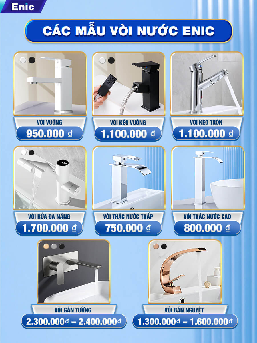 Bộ tủ phòng tắm cao cấp Enic G32 - 100cm Gương Thông Minh - 6