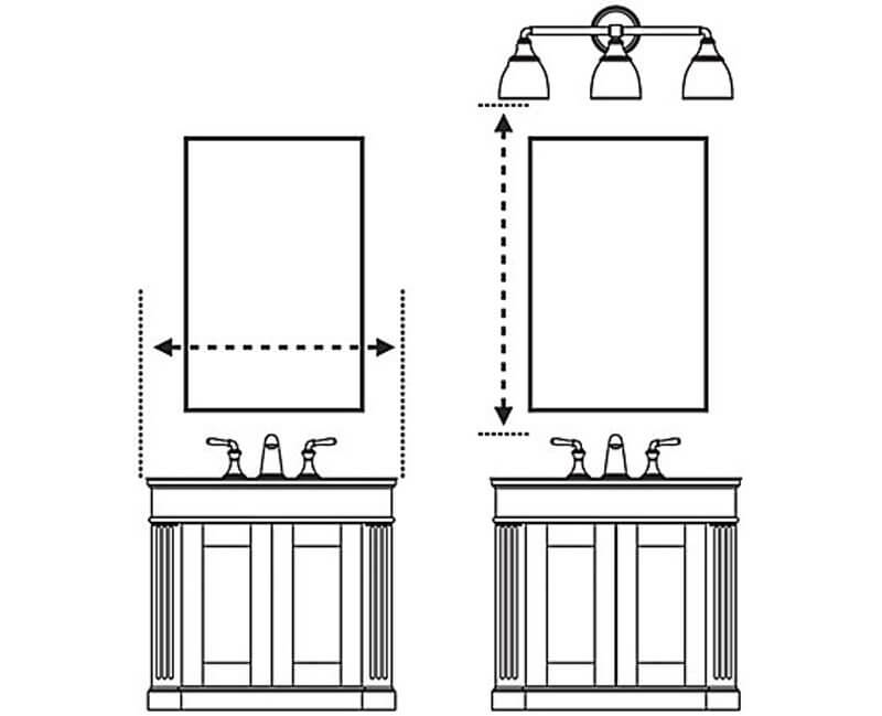 Tiêu chuẩn lắp gương nhà tắm phổ biến