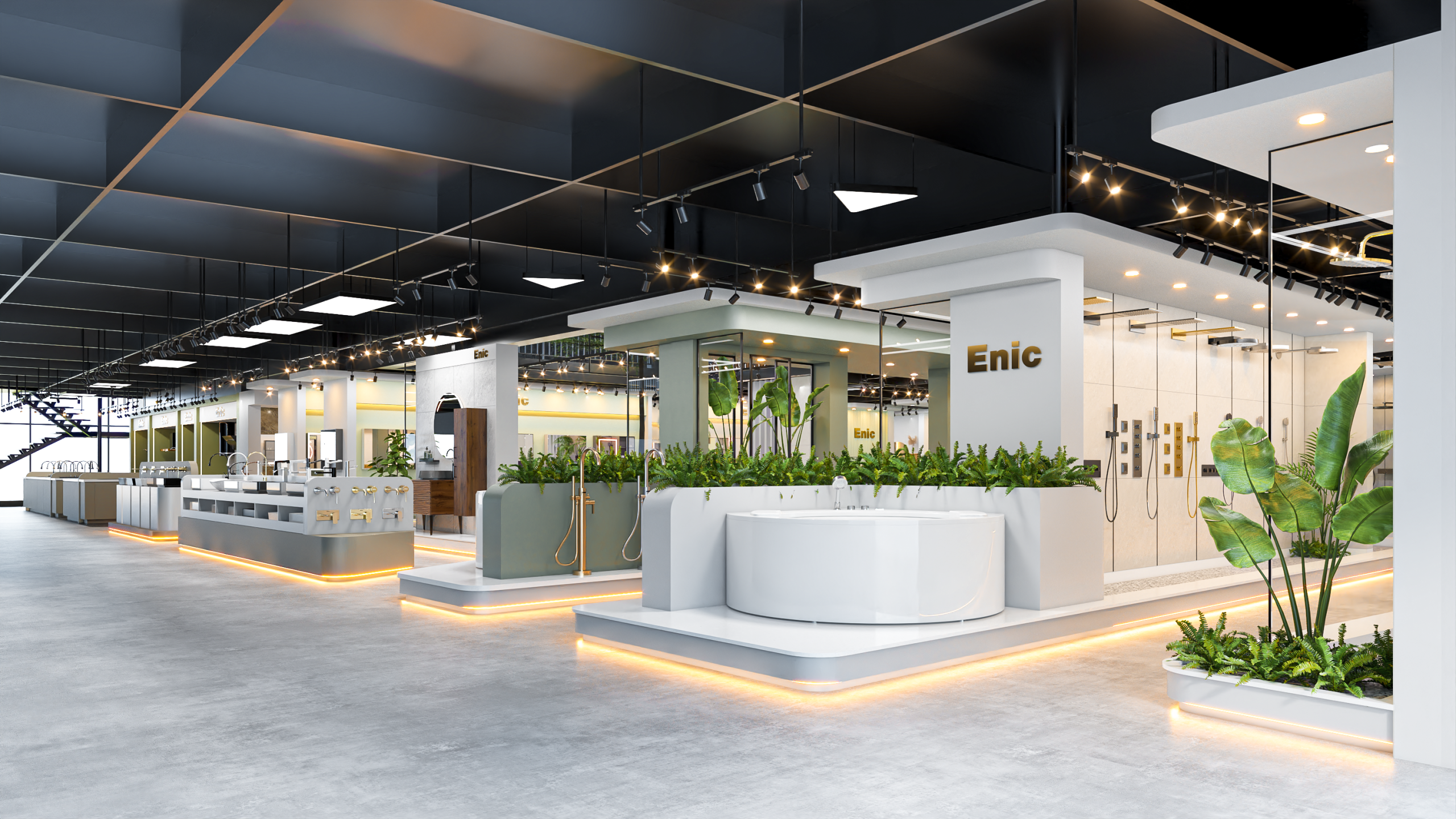 Showroom rộng rãi, trải nghiệm sản phẩm thực tế