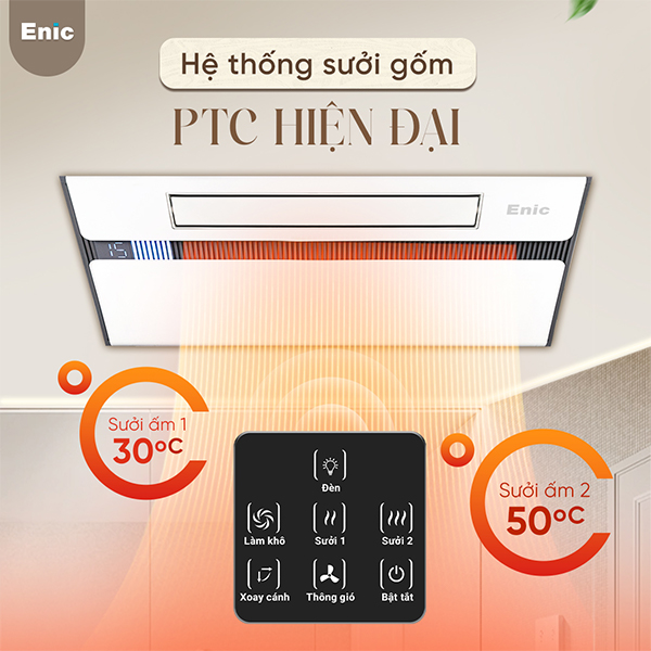 Đèn điều hòa phòng tắm đa năng Enic