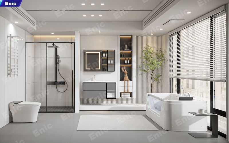 Bố trí cây cảnh quanh phòng tắm tạo sự tự nhiên