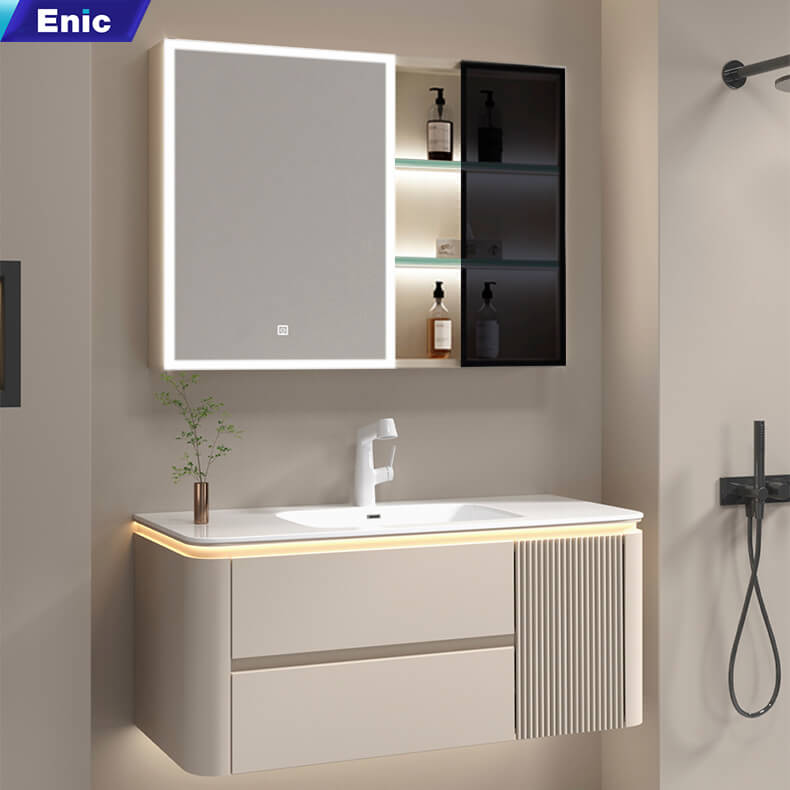 Bộ tủ gương lavabo phòng tắm cao cấp Enic BT Plus 80cm – 100cm