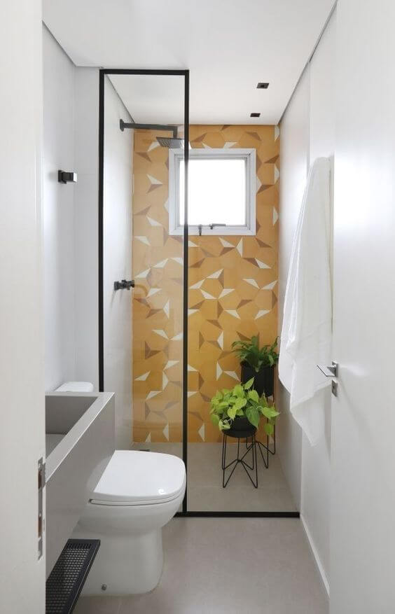 Mẫu phòng tắm 1m2 dùng kính cường lực kết hợp nội thất màu trắng