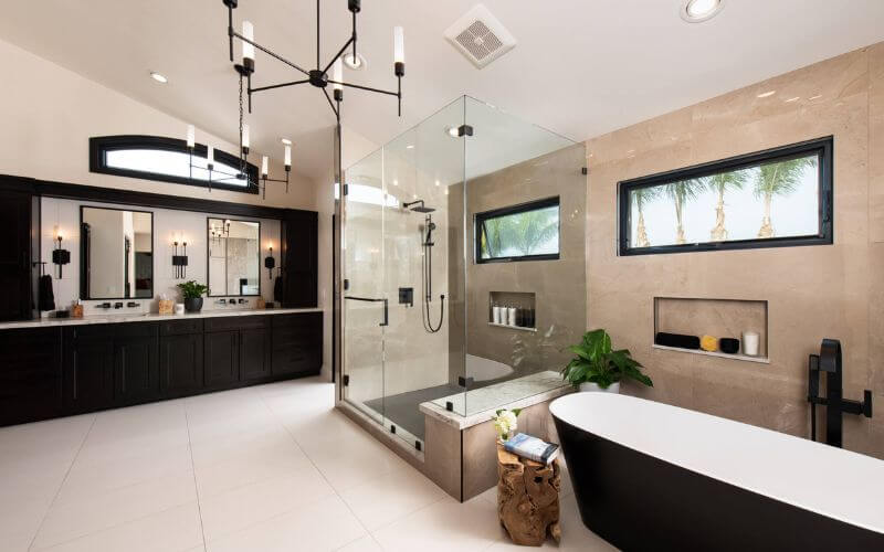 Thiết kế dạng spa nâng tầm sang trọng cho phòng tắm