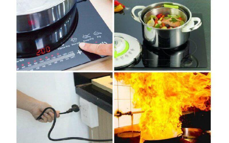 Dùng bếp từ bị ẩm dễ gây ra tình trạng chập cháy