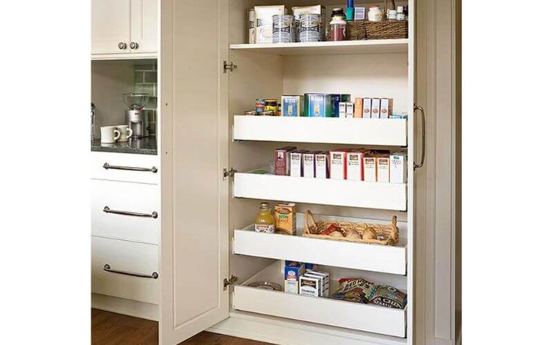 Phụ kiện tủ bếp gồm tủ lưu trữ đồ khô