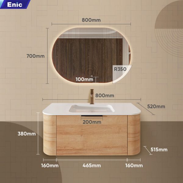 Bộ tủ lavabo gương LED Enic Classic Z7