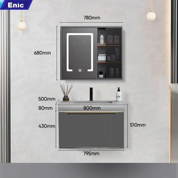 Bộ tủ phòng tắm cao cấp Enic T22