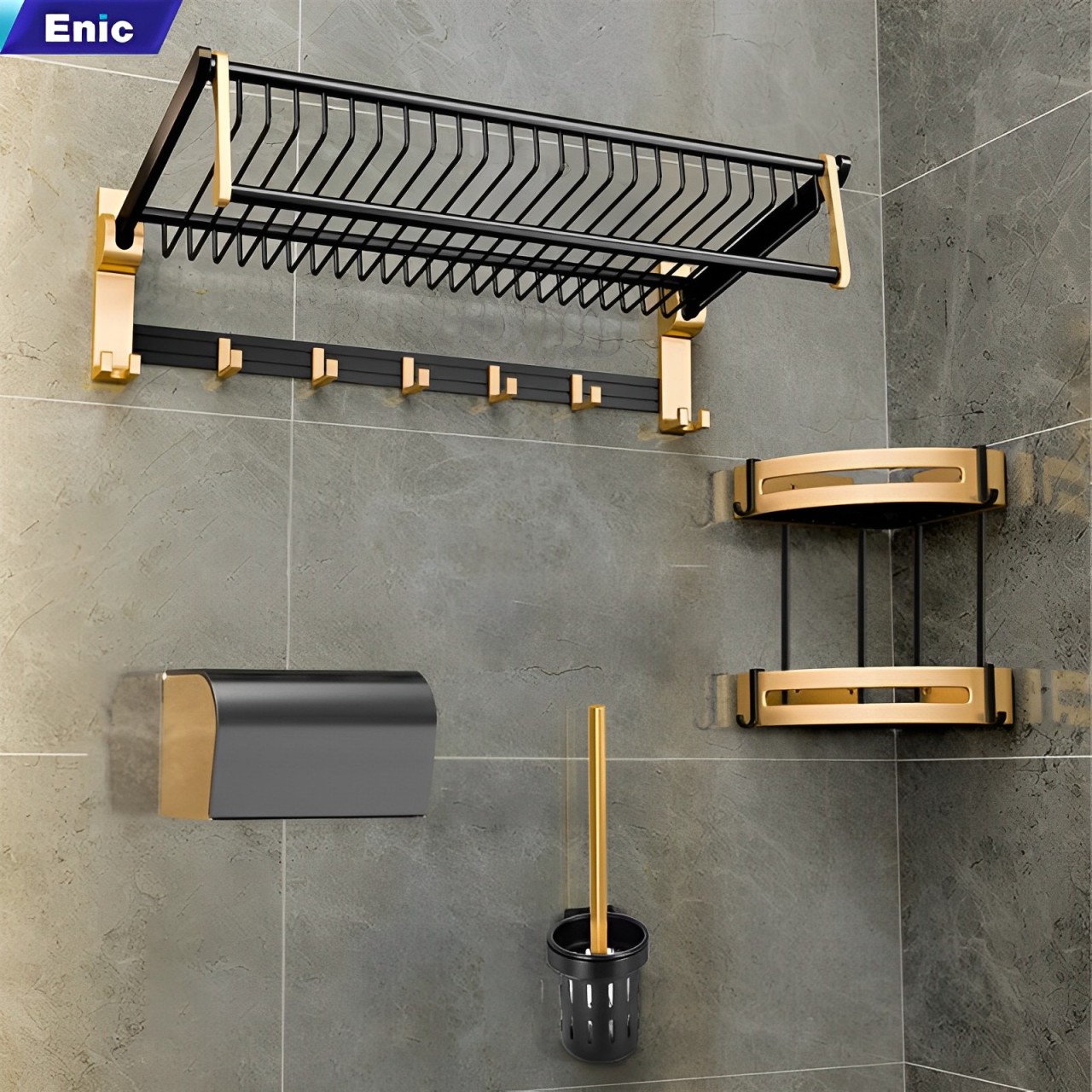 Bộ phụ kiện toilet nhôm Enic