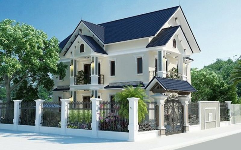 Mẫu nhà mái thái với tone màu trung tính