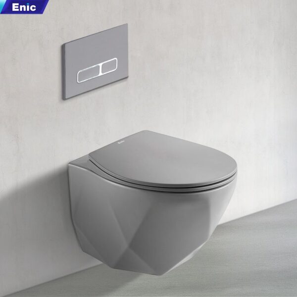 Bồn cầu treo tường Enic T3 màu xám