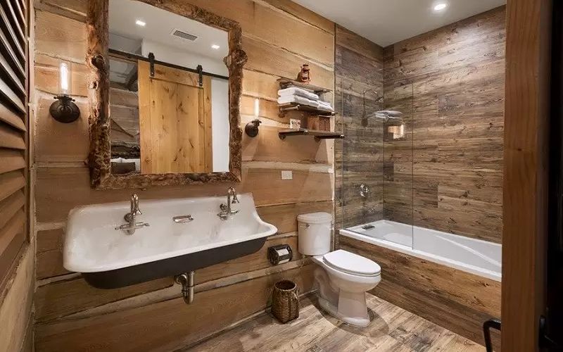 Nhà tắm phong cách mộc mạc