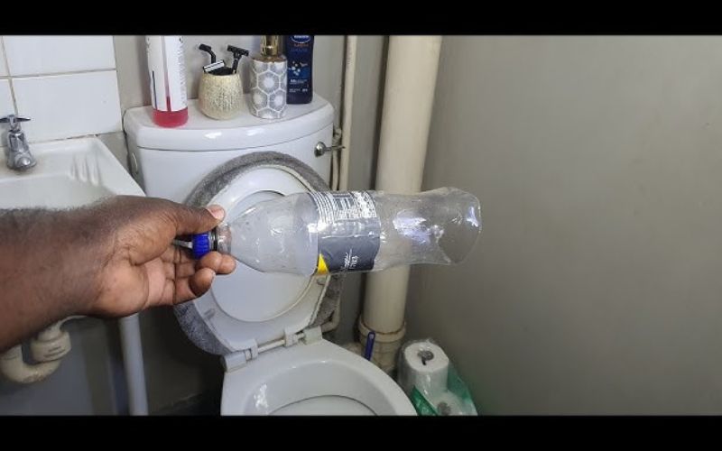 Dùng kéo cắt phần đáy chai nhựa