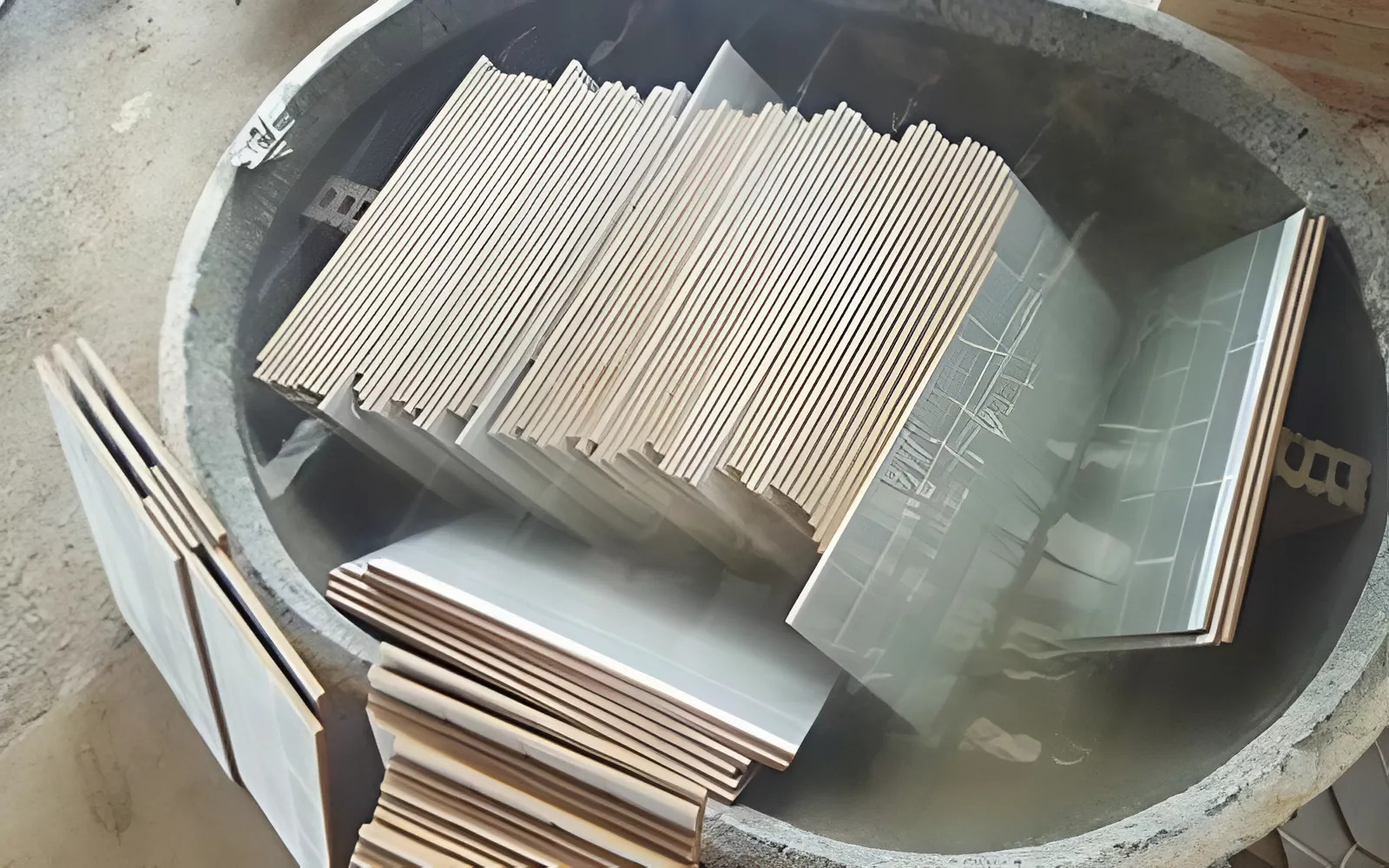 Ngâm gạch lát nền giúp loại bỏ tạp chất