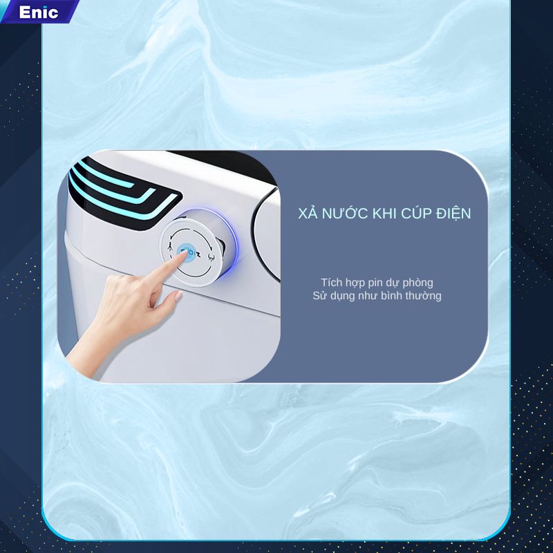 Bồn cầu thông minh có tích hợp nút nhấn khi mất điện