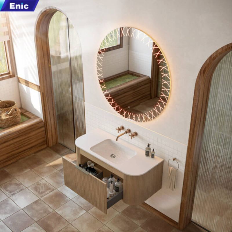 Mẫu tủ lavabo làm từ gỗ của Enic đáp ứng về sự bền bỉ và sang trọng