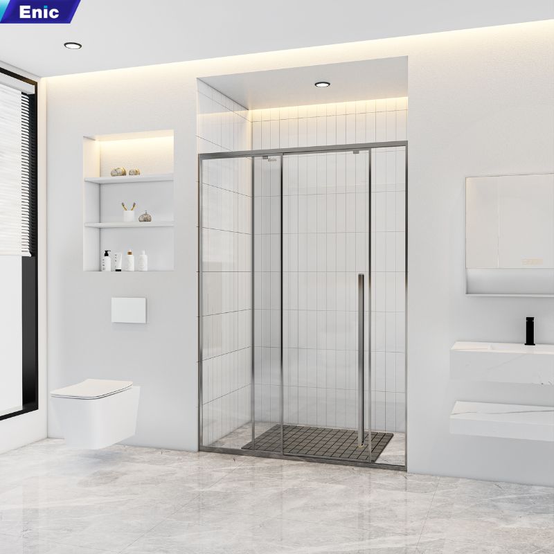 Sản phẩm vách kính nhà tắm cửa lùa đóng mở êm ái