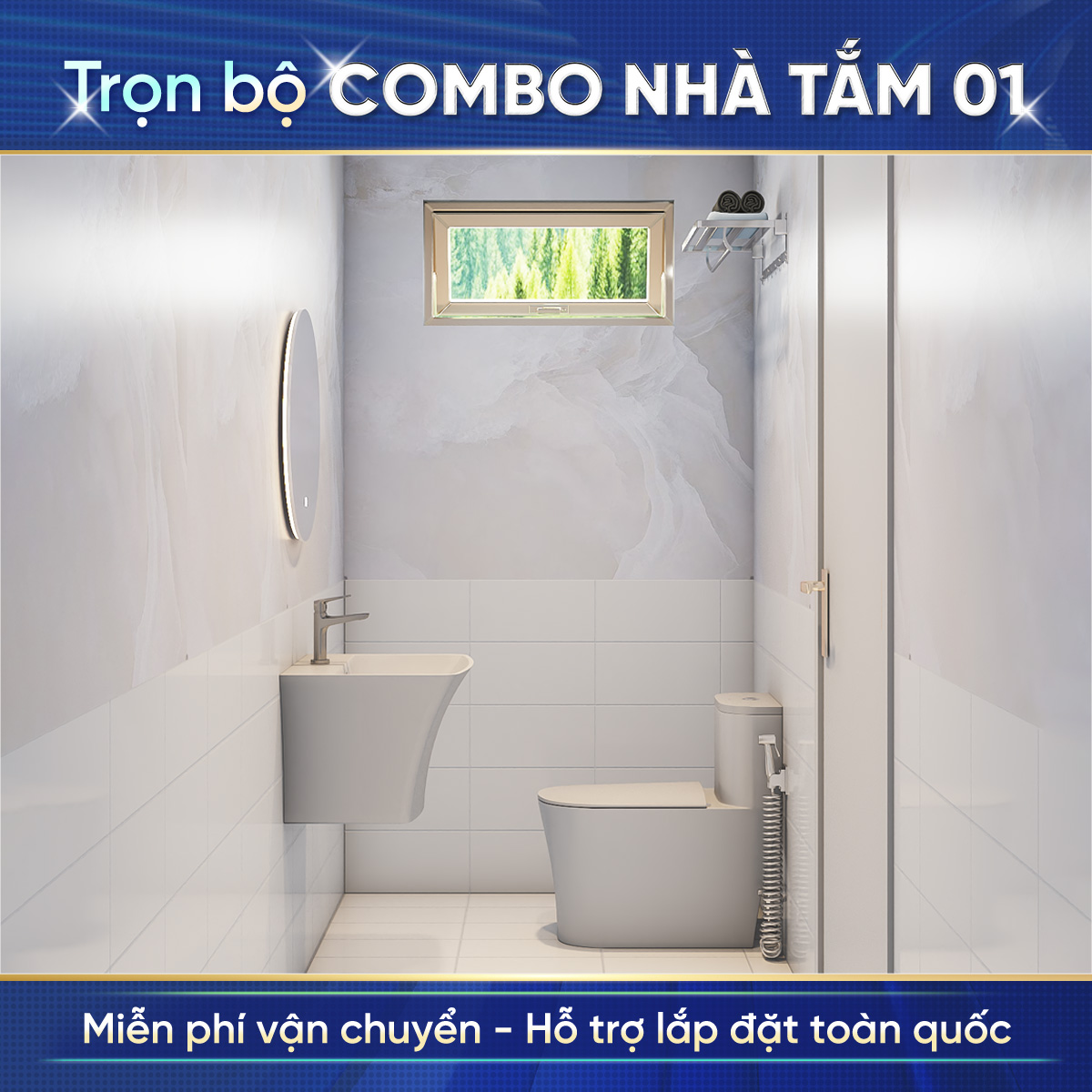 Combo thiết bị vệ sinh cơ bản Enic 01