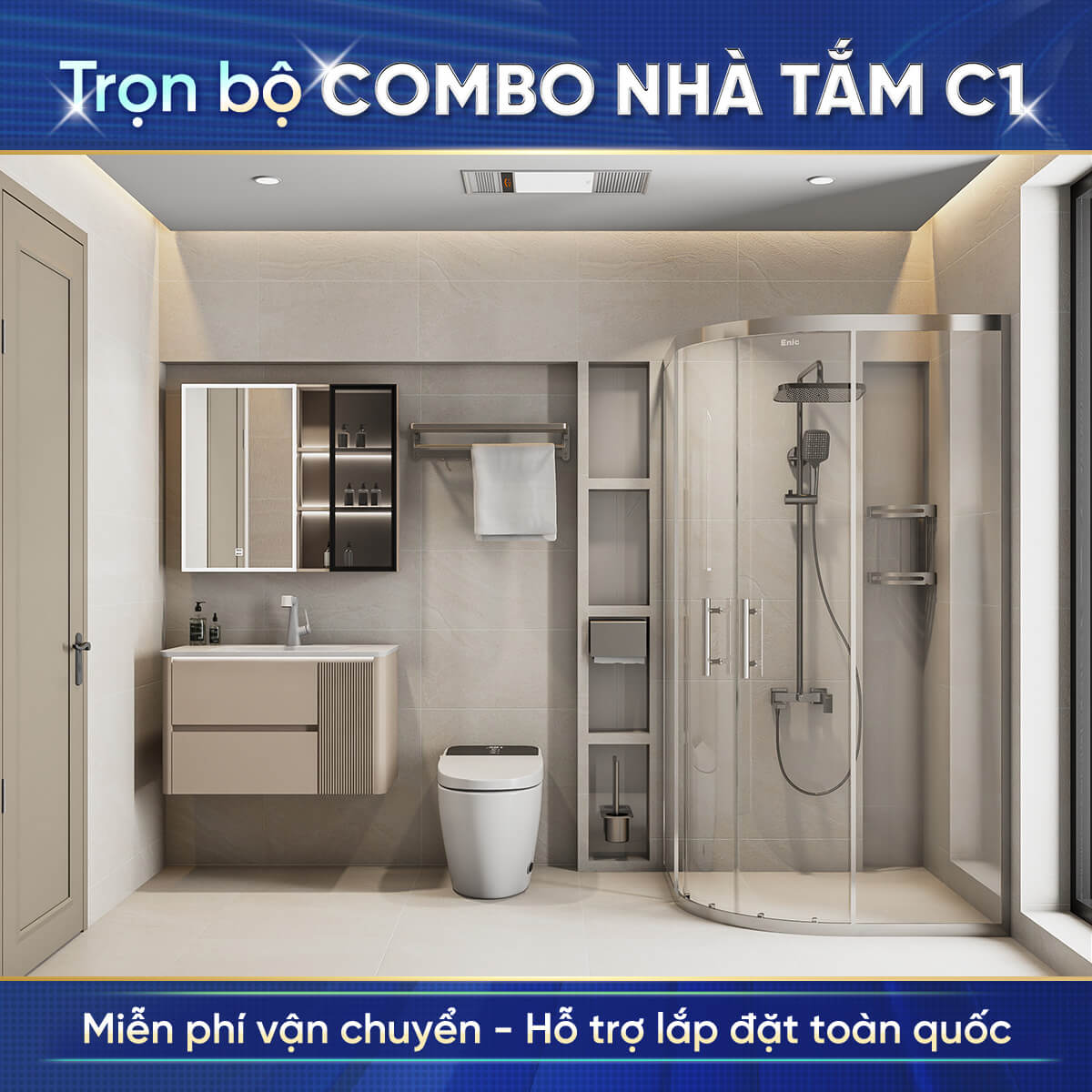 Combo thiết bị vệ sinh hiện đại Enic C1