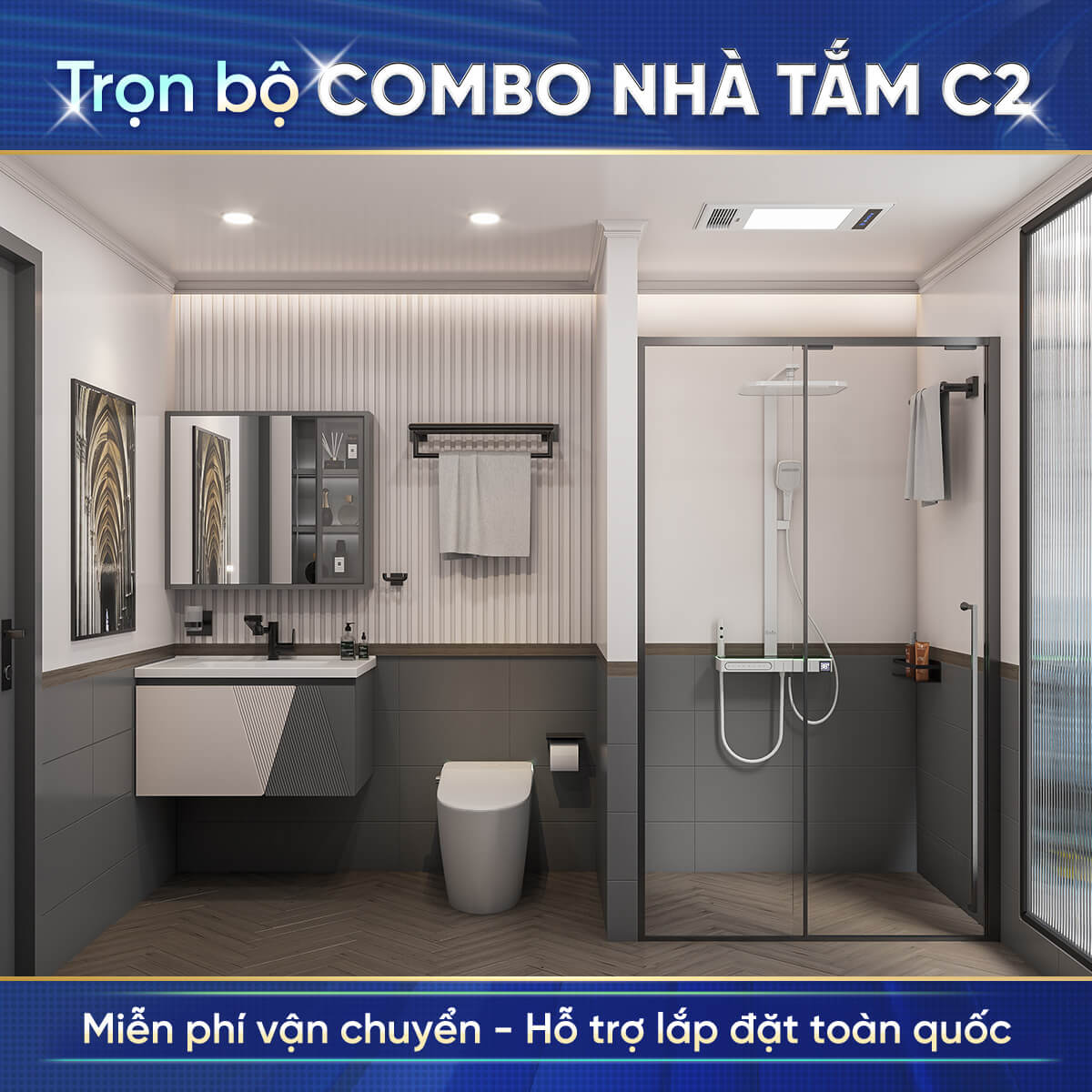 Combo thiết bị vệ sinh hiện đại Enic C2