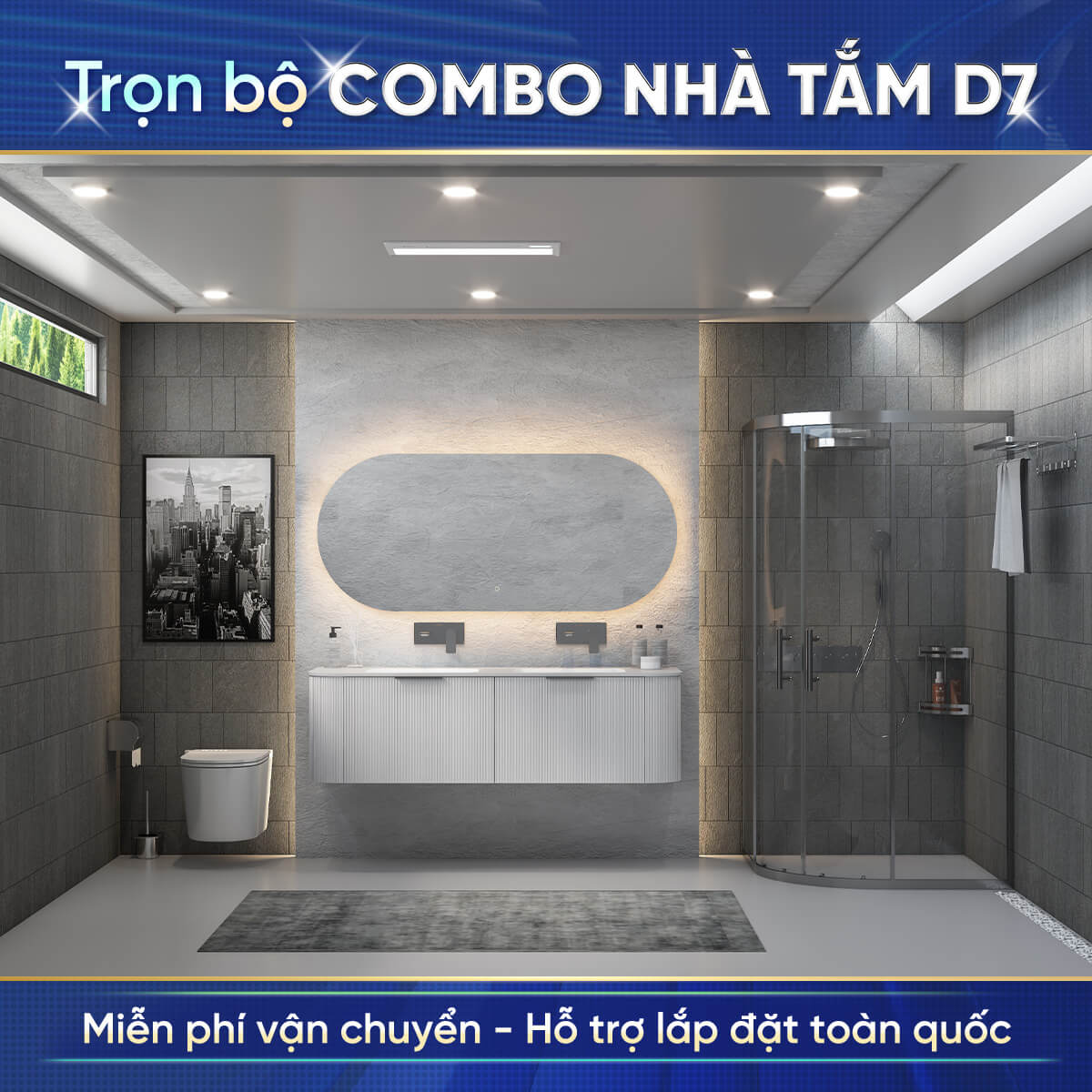 Combo nhà tắm cao cấp Enic D7