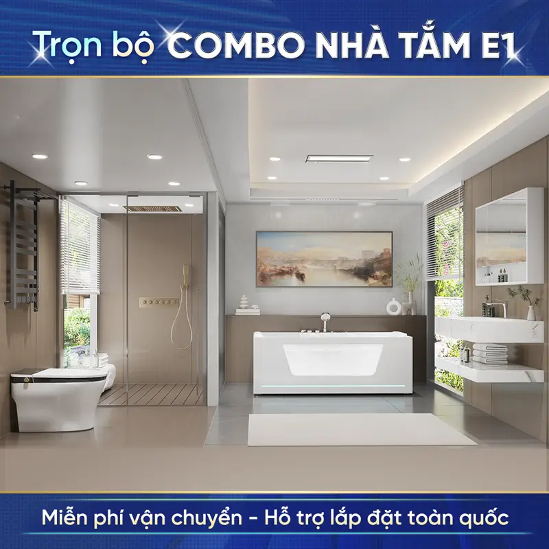 Combo nhà tắm cao cấp Enic E1 – Có bồn tắm