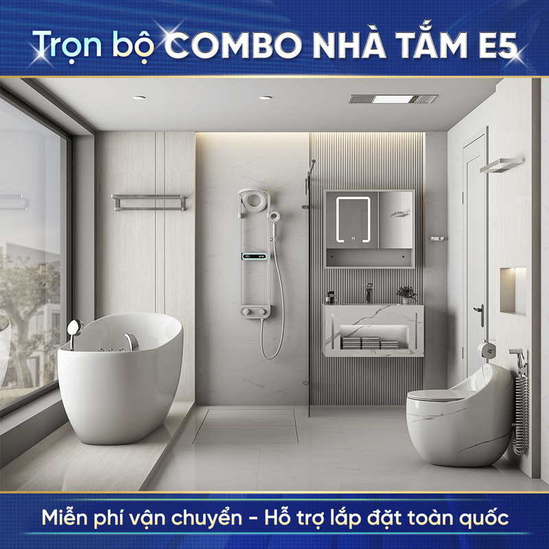 Combo nhà tắm cao cấp Enic E5 – Có bồn tắm