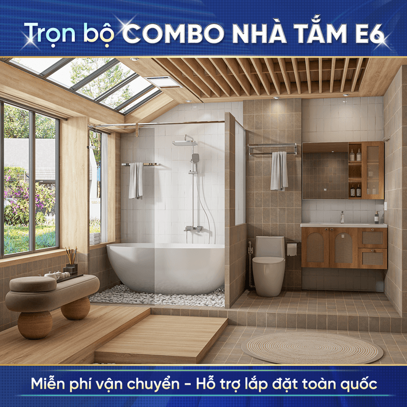 Combo nhà tắm cao cấp Enic E6 – Có bồn tắm