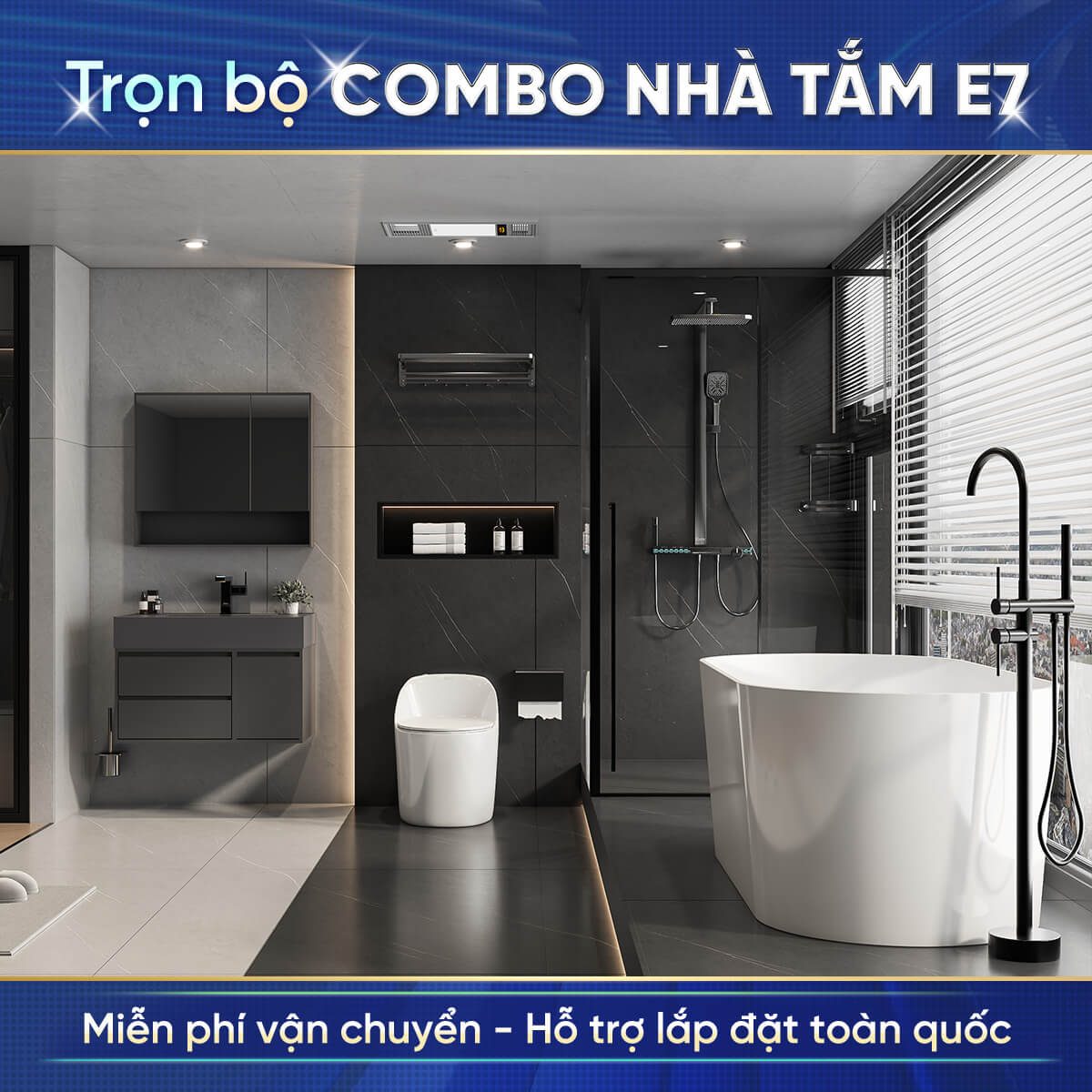 Combo nhà tắm cao cấp Enic E7 – Có bồn tắm