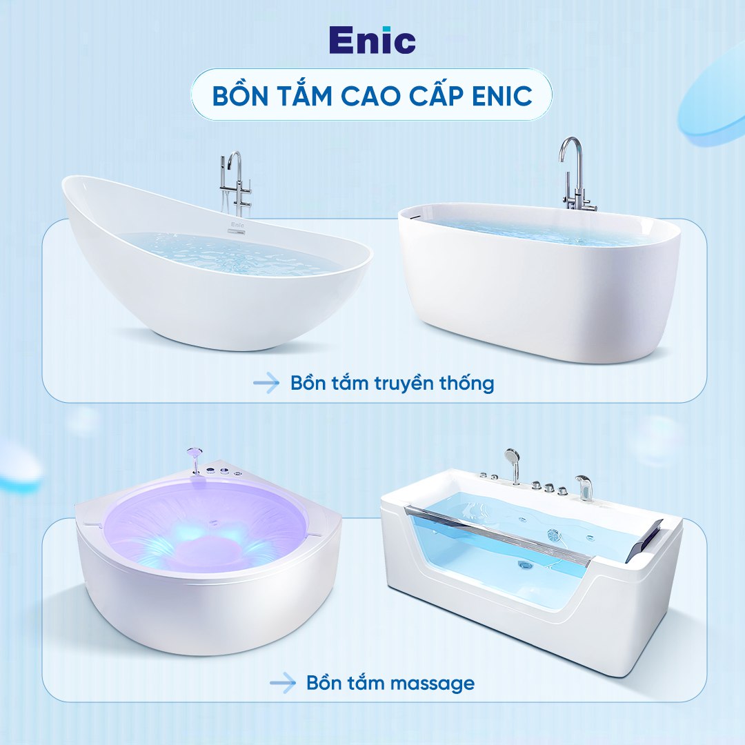 Bồn tắm Enic sử dụng chất liệu cao cấp