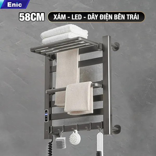 Giá treo khăn điện A2 58cm xám dây điện trái