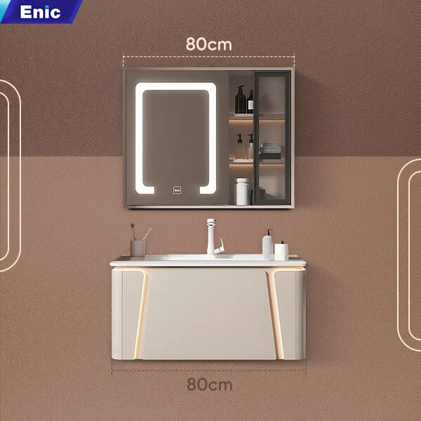 Tủ phòng tắm BT63 80cm led vuông