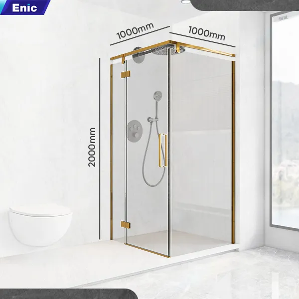 Vách kính nhà tắm KG02 vàng 100cm