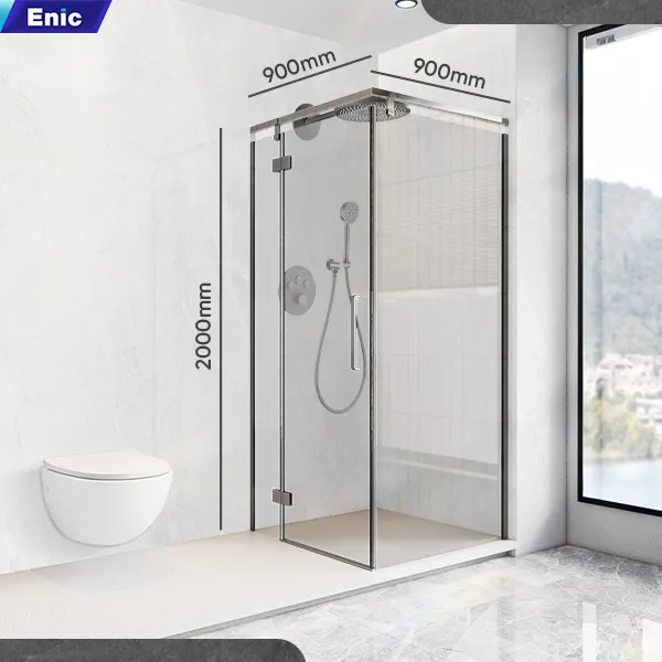 Vách kính nhà tắm KG02 inox 90cm