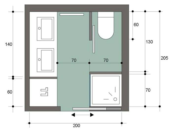 Bản vẽ nhà vệ sinh 2 buồng tách biệt