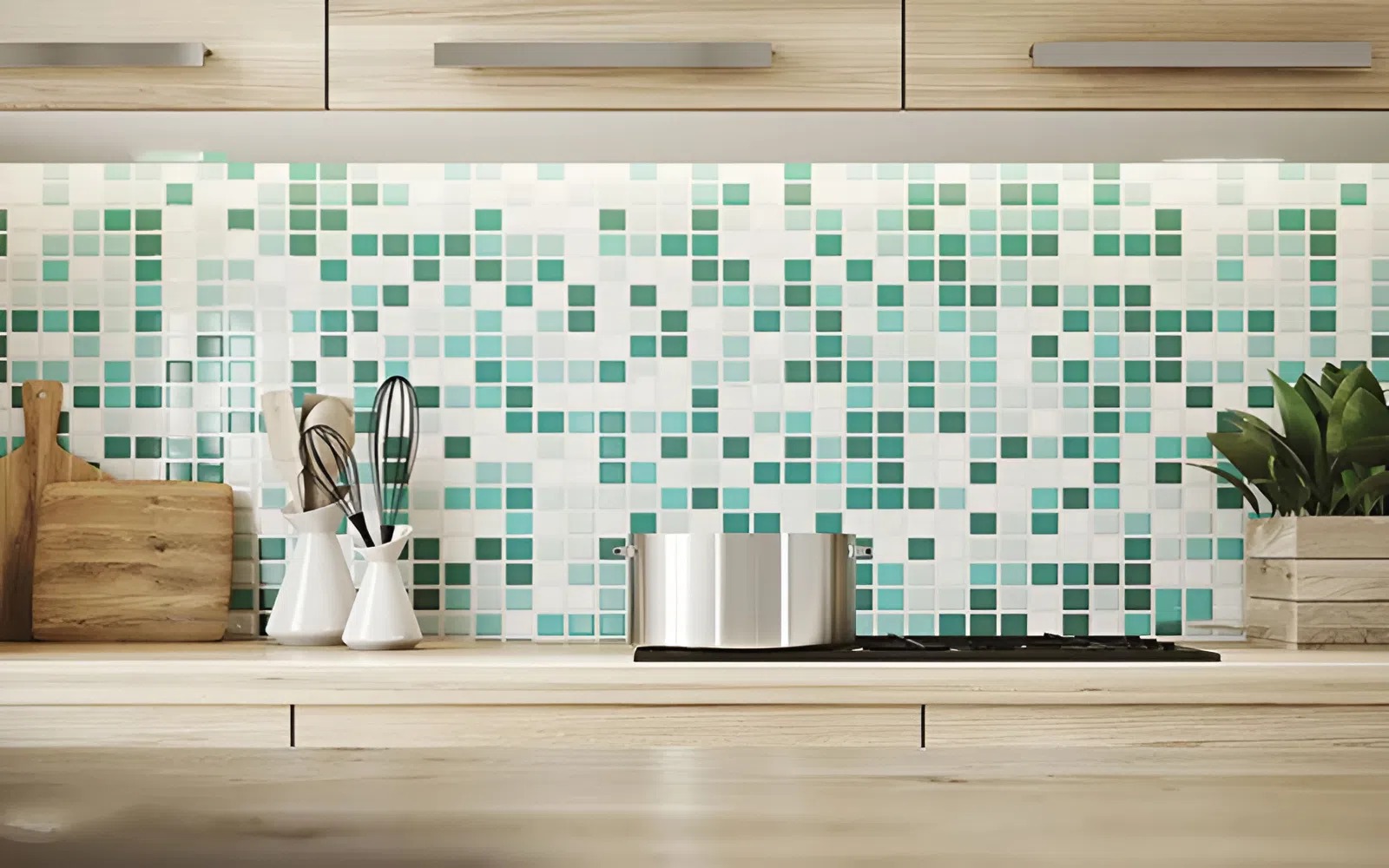 Dùng gạch mosaic cho tường nhà bếp