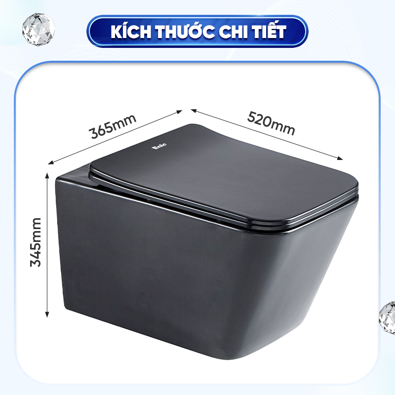 Kích thước các mẫu bồn cầu treo tường thường 